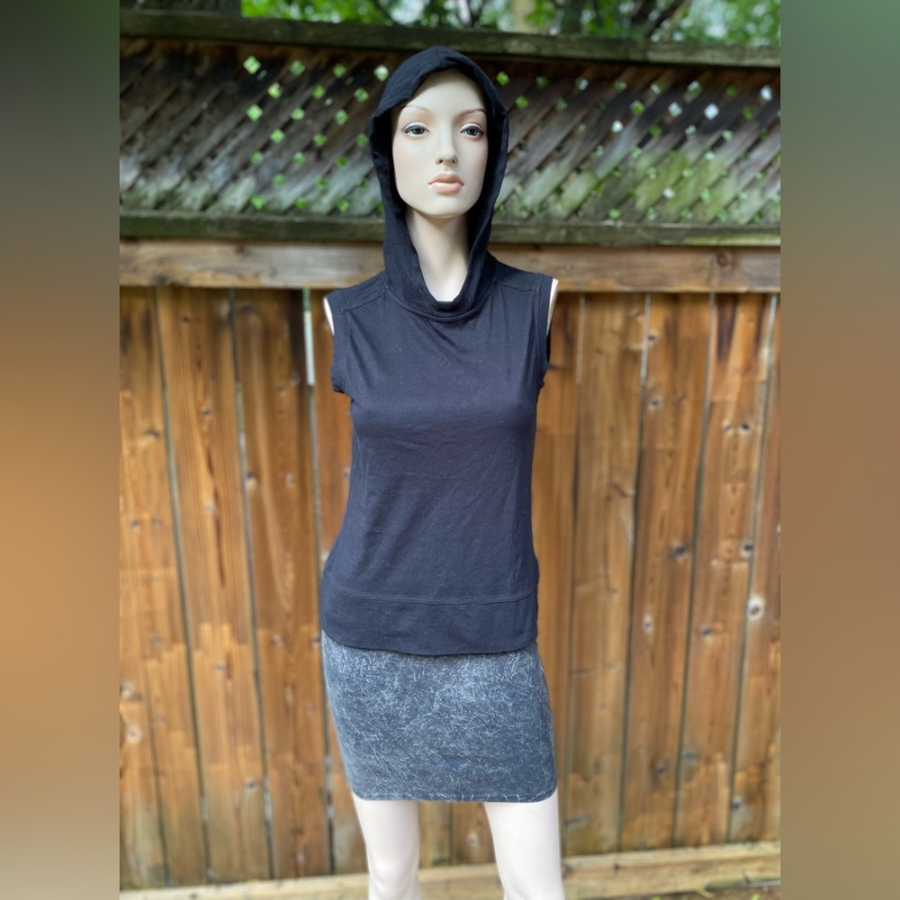Sleeveless Hooded Top with Cowl Neck